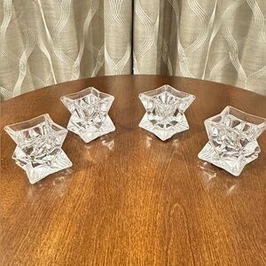 Crystal Lead DePlomb Crystal Candle Holders, Stackable Set of 4 Candle Holders
